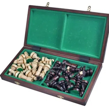 Alternative view of Jeu d'Echecs en Bois et Echiquier Pliant en Bois avec Rangement
