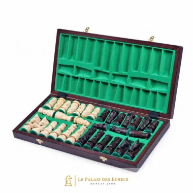 Coffret pliant ouvert avec compartiment de rangement vert pour les pièces