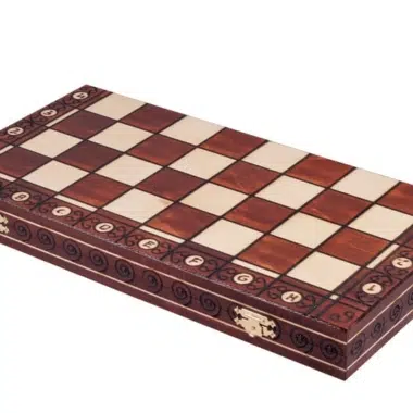 Jeu Echecs en Bois et Echiquier Pliant en Bois avec Rangement – Image 7