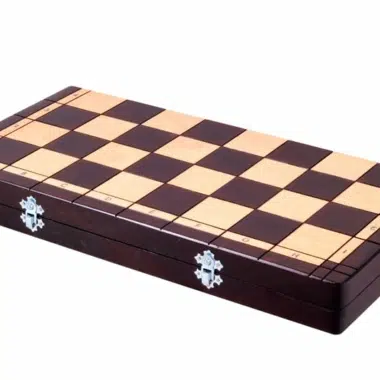 Jeu Echecs Design en Bois et Echiquier Pliable avec Rangement – Image 7