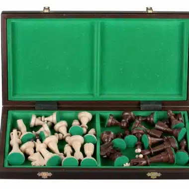 Alternative view of Jeu d'Echecs en Bois et Echiquier Pliable en Bois avec Rangement