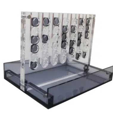 Jeu de Societe Puissance 4 Original en Plexiglas Gris