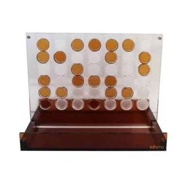 Jeu de Societe Puissance 4 Original en Plexiglas Orange