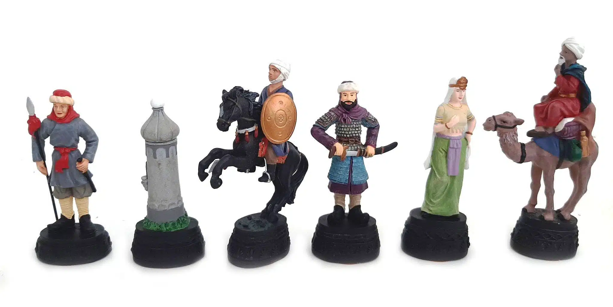 Jeu d'Echecs en Etain Les Croisades et Echiquier en Similicuir – Image 4