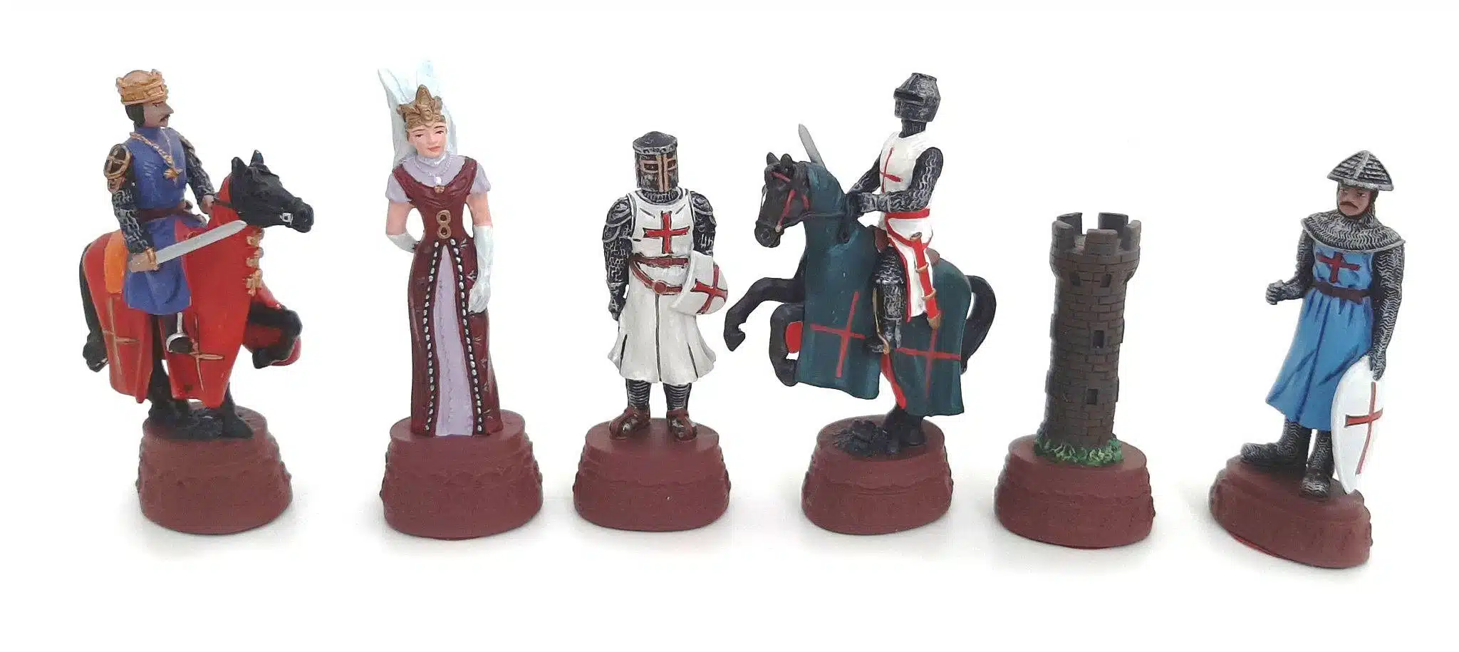 Jeu d'Echecs en Etain Les Croisades et Echiquier en Similicuir – Image 3