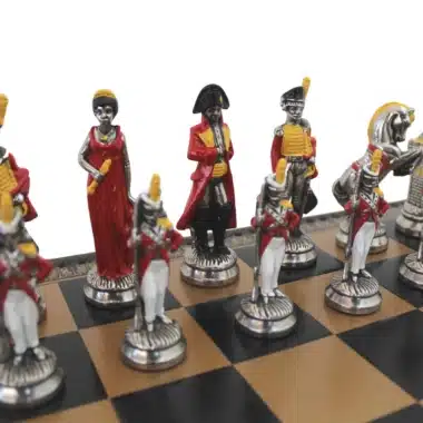 Alternative view of Jeu d'Échecs Napoléon Peint à la Main et Échiquier en Similicuir avec Rangement