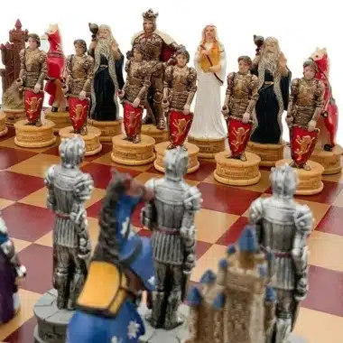 Alternative view of Jeu d'Échecs Figurines Roi Arthur et Échiquier en Similicuir avec Rangement