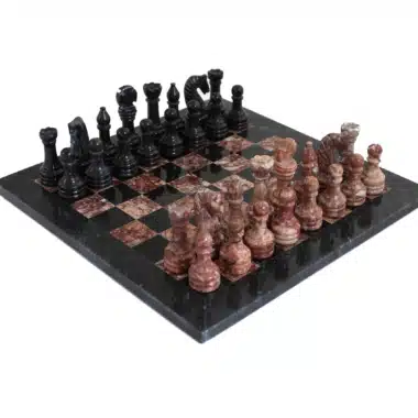 Jeu d'Echecs en Marbre Rose et Noir