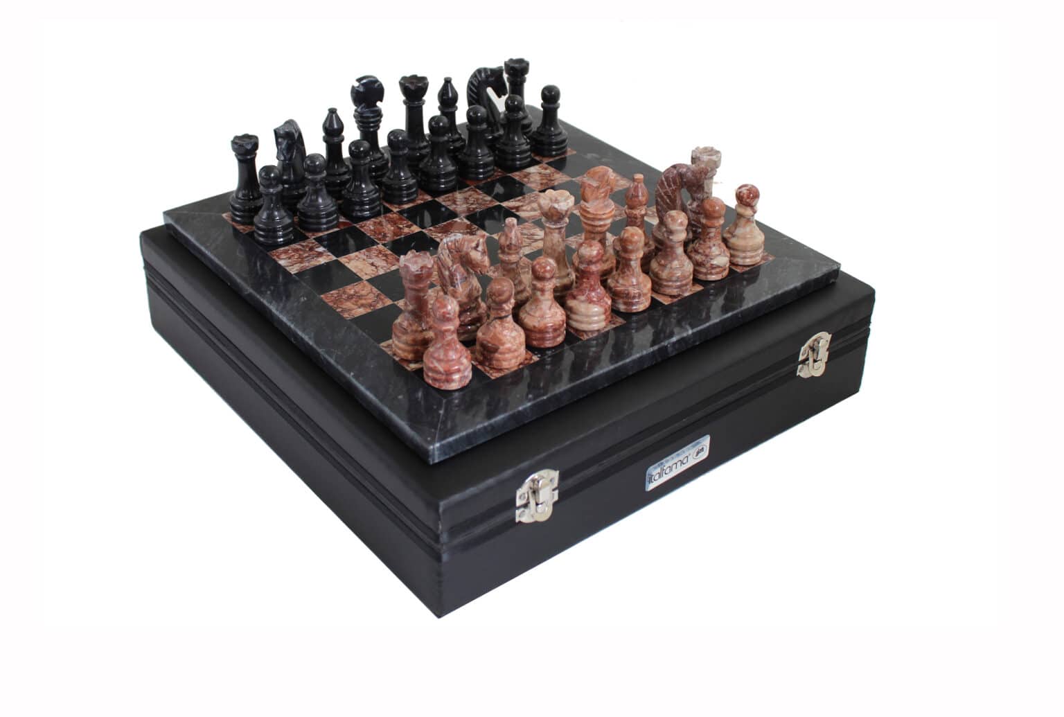 Jeu D'Echecs En 3D En Marbre Gris Et Blanc Original Et Design