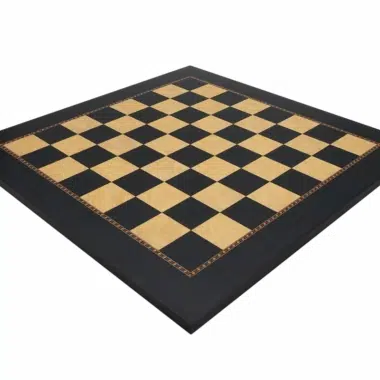 Grand Echiquier Jeu de la Dame en Bois de Peuplier Teinte Noir et Racine de Frene