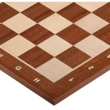 Ensemble Jeu d'Echecs Tournoi en Bois d'Acacia et Buis et Echiquier en Bois d'Érable et Acajou