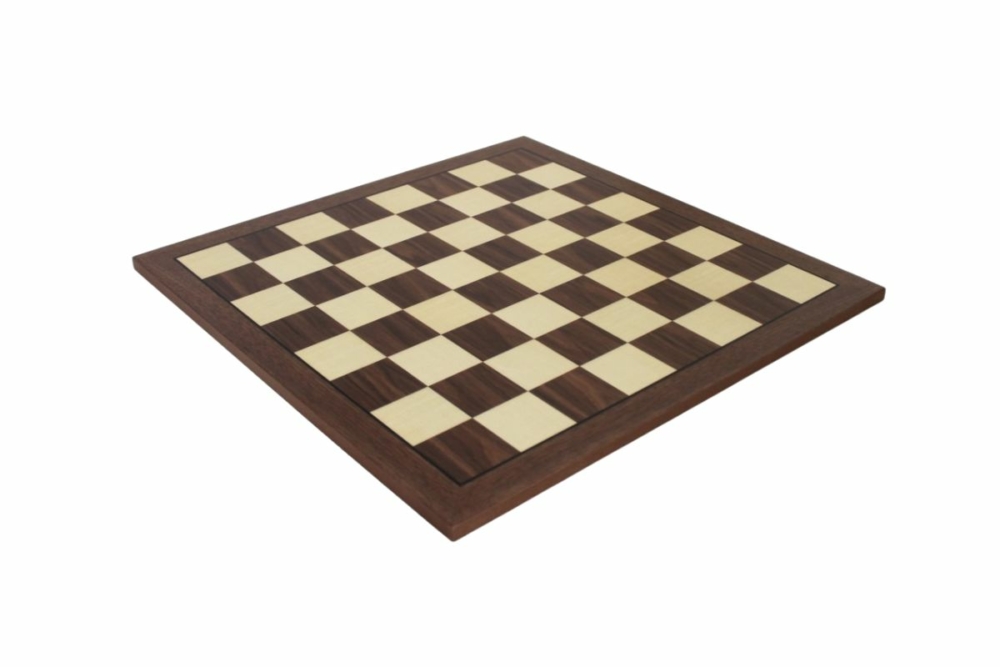 Ensemble Jeu d'Échecs en Métal et Bois Massif et Échiquier en Noyer et Érable