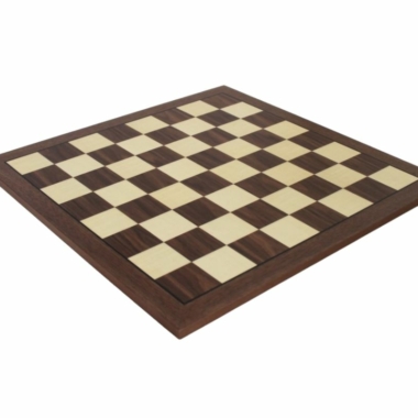 Ensemble Jeu d'Échecs en Métal et Bois Massif et Échiquier en Noyer et Érable