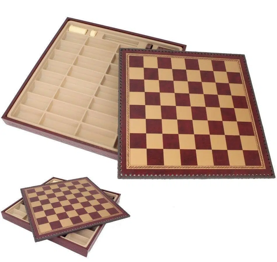 Ensemble Jeu d'Échecs et Échiquier en Similicuir avec Compartiments de Rangement – Image 10