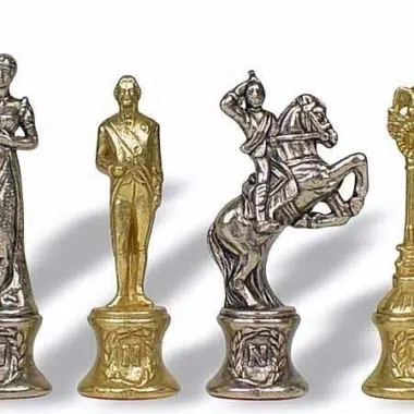 Alternative view of Ensemble Jeu d'Échecs Napoléon et Échiquier en Similicuir avec Compartiments de Rangement