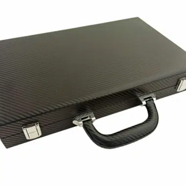 Ensemble de Backgammon Pliable en Similicuir Noir et Rouge – Image 3