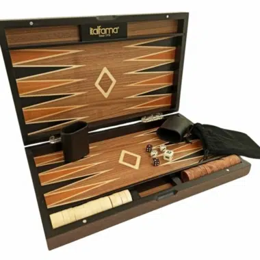 Ensemble de Backgammon Pliant en Bois