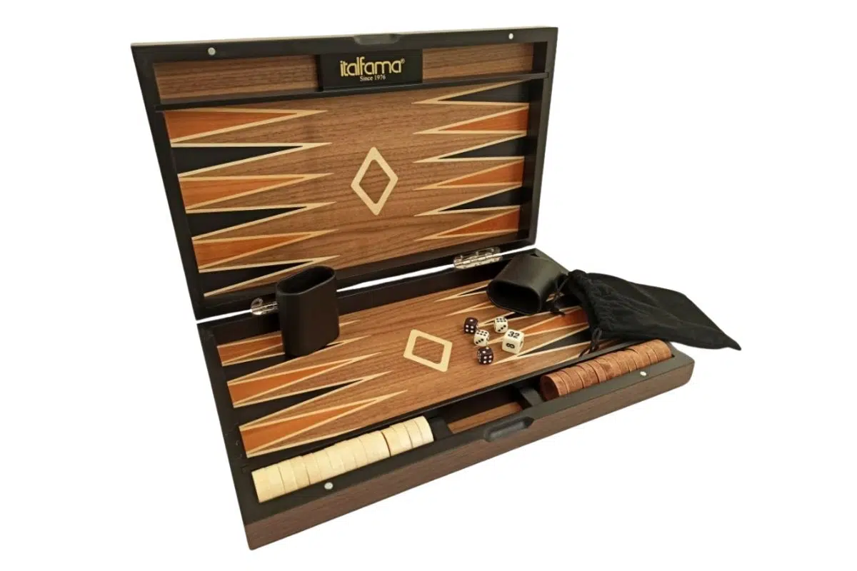 Ensemble de Backgammon Pliant en Bois