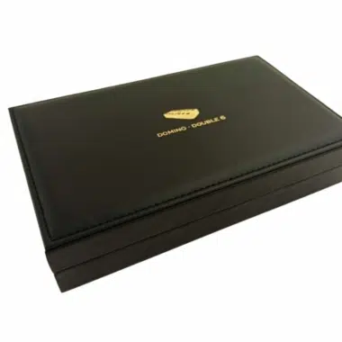 Alternative view of Set de Dominos Double Six et Coffret en Similicuir Noir