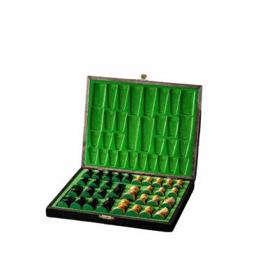 Coffre de Rangement en Bois de Bouleau et d'Hêtre pour Pièces d'Échecs avec Hauteur de Roi de 9 cm