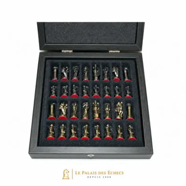 Ensemble de Jeu d'Échecs Empire Byzantin avec Coffret de Rangement - Or & Argent