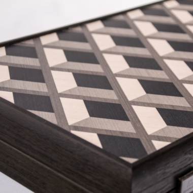 Backgammon de Luxe Illusion Optique - Bois de Chêne et Noyer