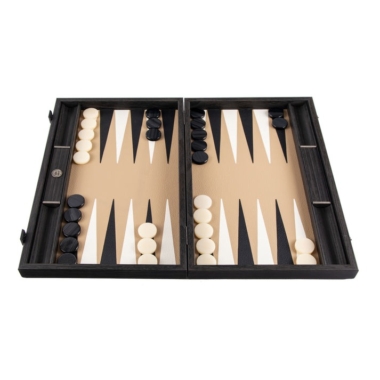 Set de Backgammon en Similicuir Marron Mocha - 48 x 30 cm