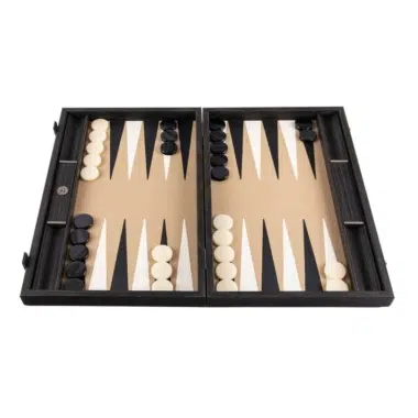 Set de Backgammon en Similicuir Marron Mocha - 48 x 30 cm
