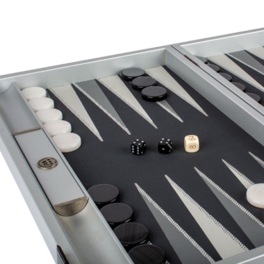 Ensemble de Backgammon Contemporain Argenté