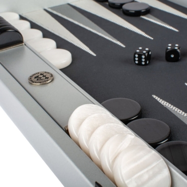 Ensemble de Backgammon Contemporain Argenté