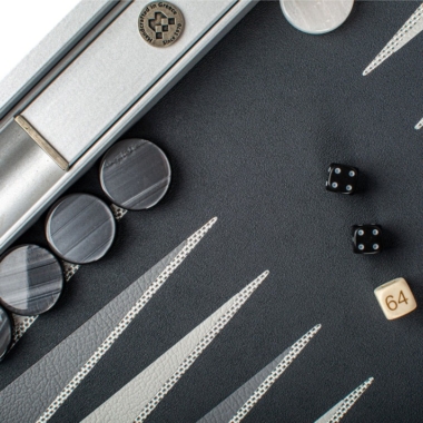 Ensemble de Backgammon Contemporain Argenté