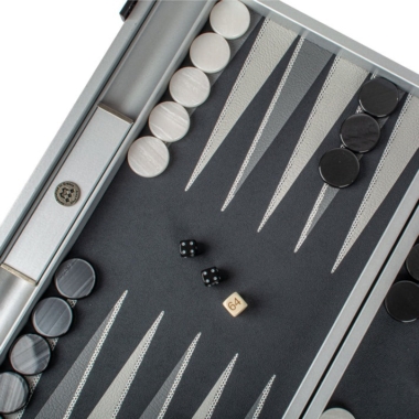 Ensemble de Backgammon Contemporain Argenté