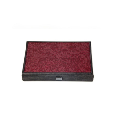 Backgammon de Voyage Rouge Bordeaux en Bois