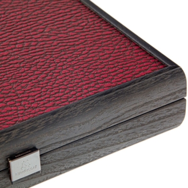 Backgammon de Voyage Rouge Bordeaux en Bois