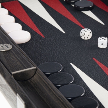 Backgammon en Cuir Véritable Effet Crocodile