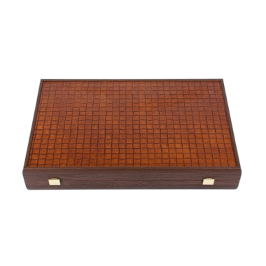 Set de Luxe Backgammon en Cuir véritable et Bois Stratifié