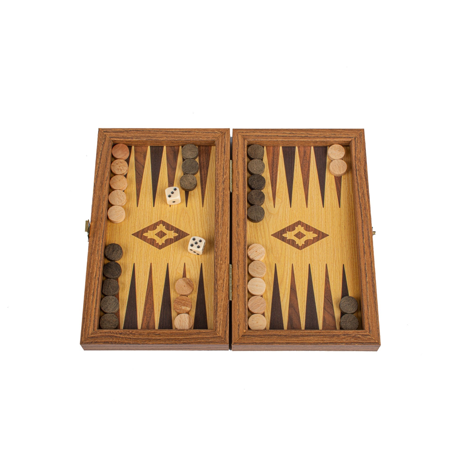 Backgammon en Replique de Bois de Chêne et Noyer