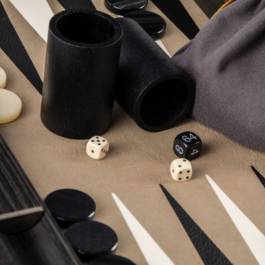 Backgammon en Cuir Véritable Effet Serpent