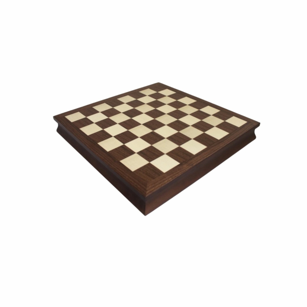 Jeu d'Échecs Thème Seconde Guerre Mondiale - Pièces Peintes à la Main avec Échiquier en Bois de Noyer et d'Érable