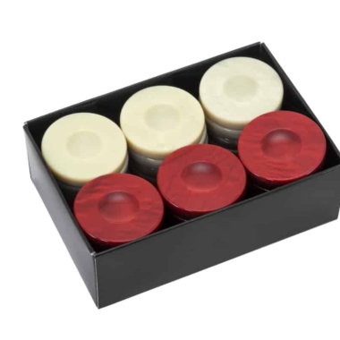 Jetons de Backgammon en Galalithe - Set de 30 - 3 Coloris