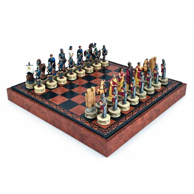 Ensemble Jeu d'Echecs La guerre de Troie et Echiquier avec Rangement