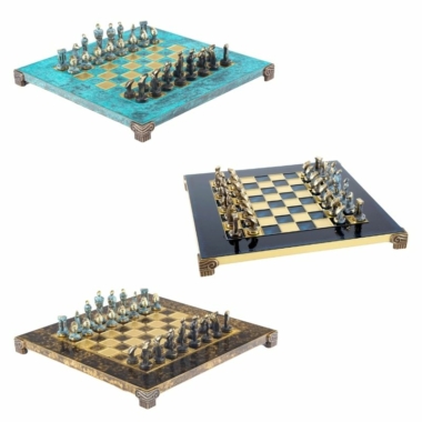 Petit Ensemble Jeu d'Echecs Art Cycladique en Métal