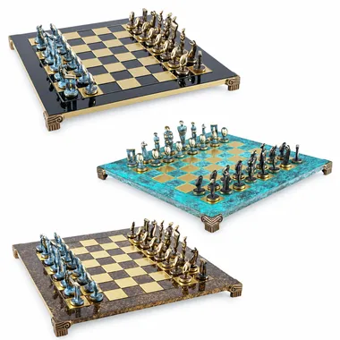 Ensemble Jeu d'Echec Art Cycladique en Métal