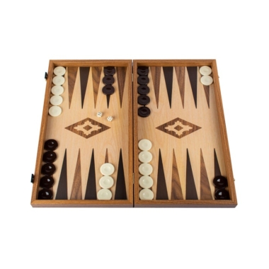 Backgammon en Replique de Bois de Chêne et Noyer - Set de jeu de Backgammon disponible en 4 dimensions