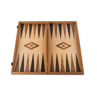 Backgammon en Replique de Bois de Chêne et Noyer - Set de jeu de Backgammon disponible en 4 dimensions