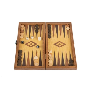 Backgammon en Replique de Bois de Chêne et Noyer - Set de jeu de Backgammon disponible en 4 dimensions