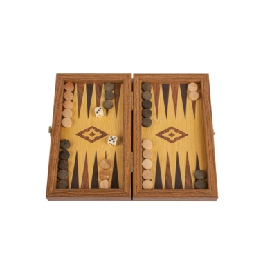 Backgammon en Replique de Bois de Chêne et Noyer - Set de jeu de Backgammon disponible en 4 dimensions