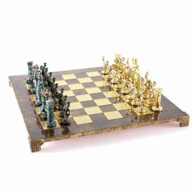 Ensemble Jeu d'Echecs Greco Romain Vert et Doré