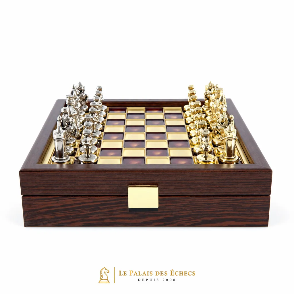 Ensemble complet Empire Byzantin ouvert dans son coffret en bois foncé