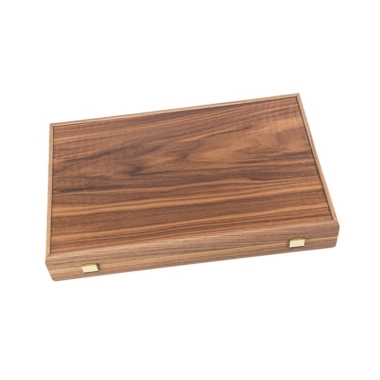 Backgammon en Bois de Chêne et Noyer Américain avec Supports Latéraux